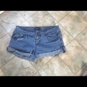 Light blue jean shorts